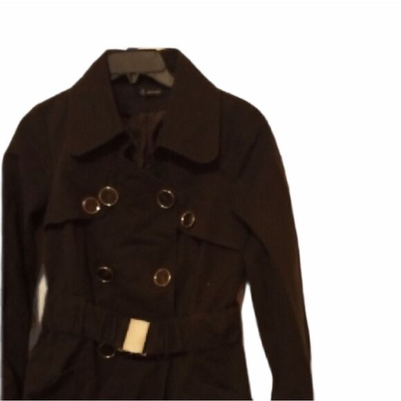 ATTENTIF double breasted brown trench coat - Picture 1 of 11